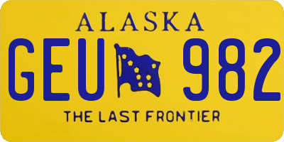 AK license plate GEU982