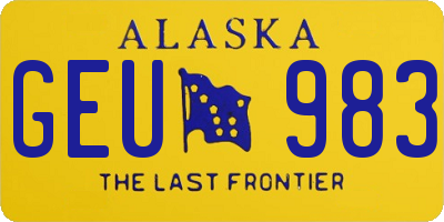 AK license plate GEU983