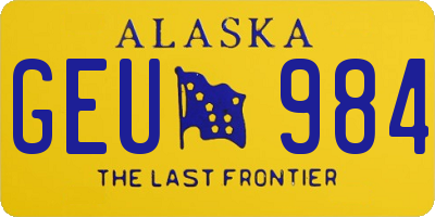 AK license plate GEU984