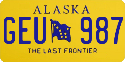 AK license plate GEU987
