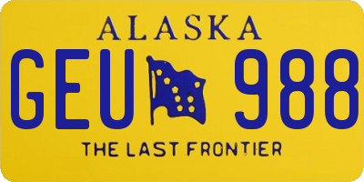 AK license plate GEU988