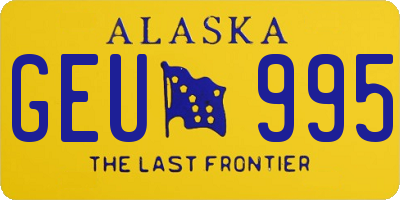AK license plate GEU995