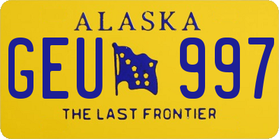 AK license plate GEU997