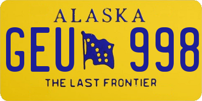 AK license plate GEU998
