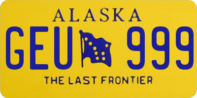 AK license plate GEU999