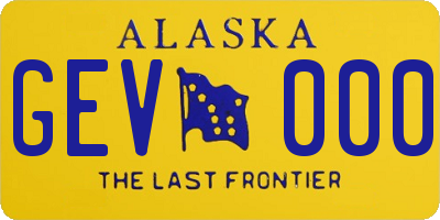 AK license plate GEV000