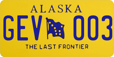 AK license plate GEV003