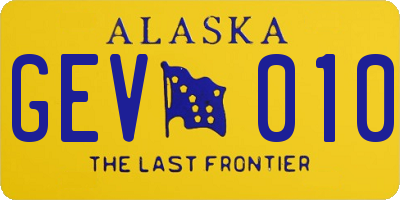 AK license plate GEV010