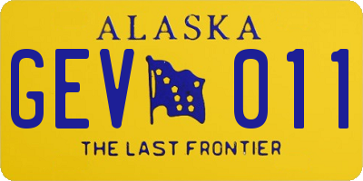 AK license plate GEV011