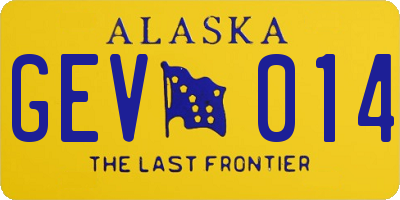 AK license plate GEV014