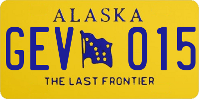 AK license plate GEV015