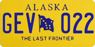 AK license plate GEV022