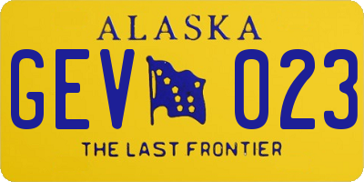 AK license plate GEV023
