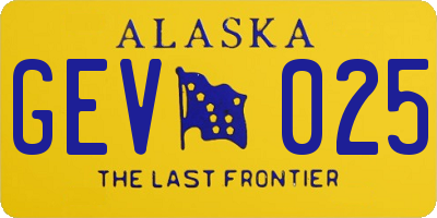 AK license plate GEV025