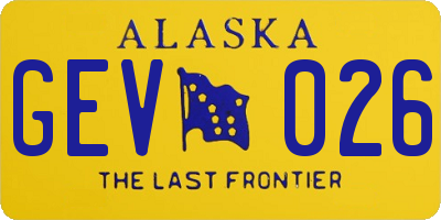 AK license plate GEV026