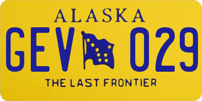 AK license plate GEV029