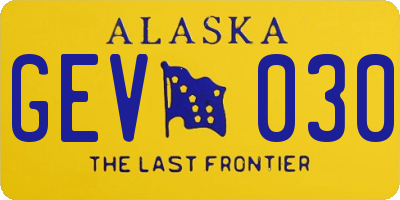 AK license plate GEV030