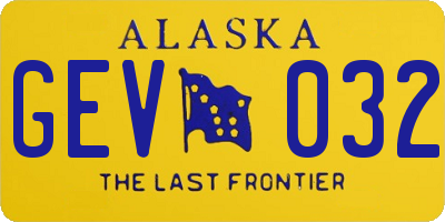 AK license plate GEV032