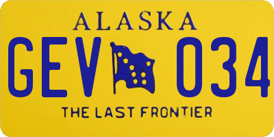 AK license plate GEV034