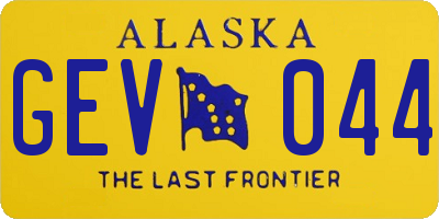 AK license plate GEV044