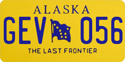 AK license plate GEV056