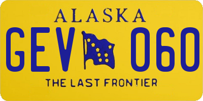 AK license plate GEV060