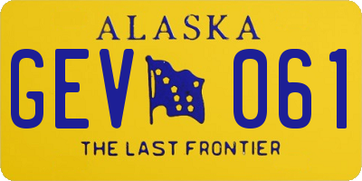 AK license plate GEV061