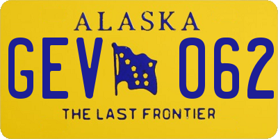 AK license plate GEV062