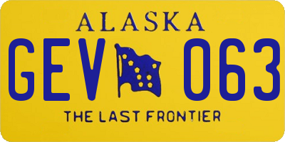 AK license plate GEV063
