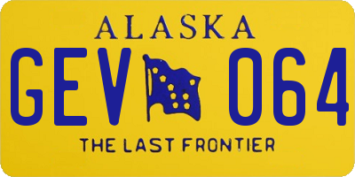 AK license plate GEV064