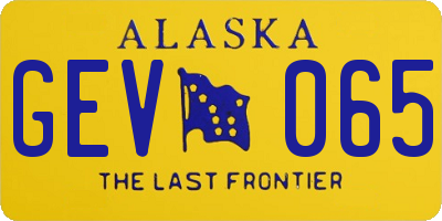 AK license plate GEV065