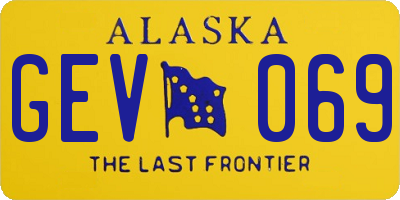 AK license plate GEV069