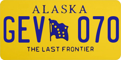AK license plate GEV070