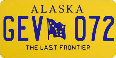 AK license plate GEV072