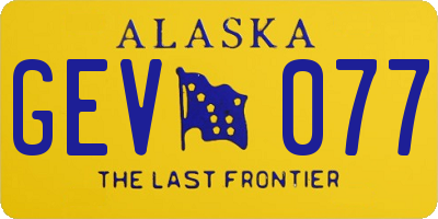 AK license plate GEV077
