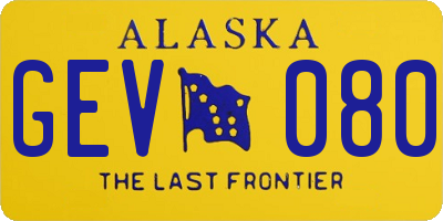 AK license plate GEV080