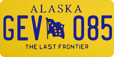 AK license plate GEV085