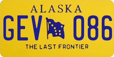 AK license plate GEV086