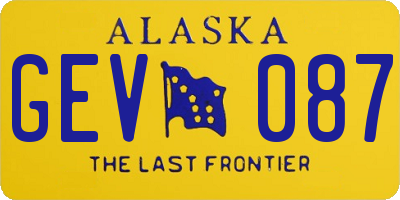AK license plate GEV087