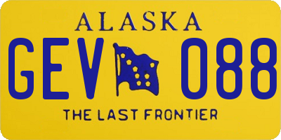 AK license plate GEV088