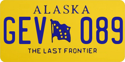 AK license plate GEV089