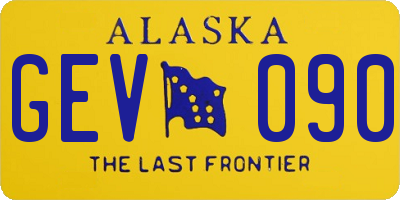 AK license plate GEV090
