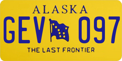 AK license plate GEV097