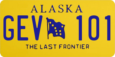 AK license plate GEV101