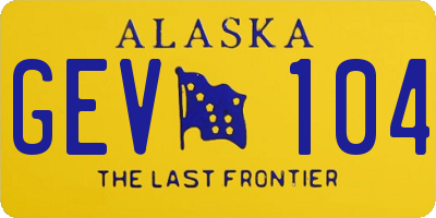 AK license plate GEV104
