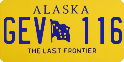 AK license plate GEV116