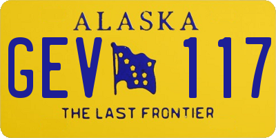 AK license plate GEV117