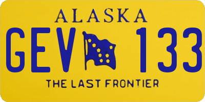 AK license plate GEV133