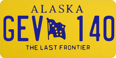 AK license plate GEV140