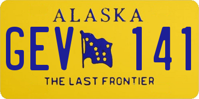 AK license plate GEV141